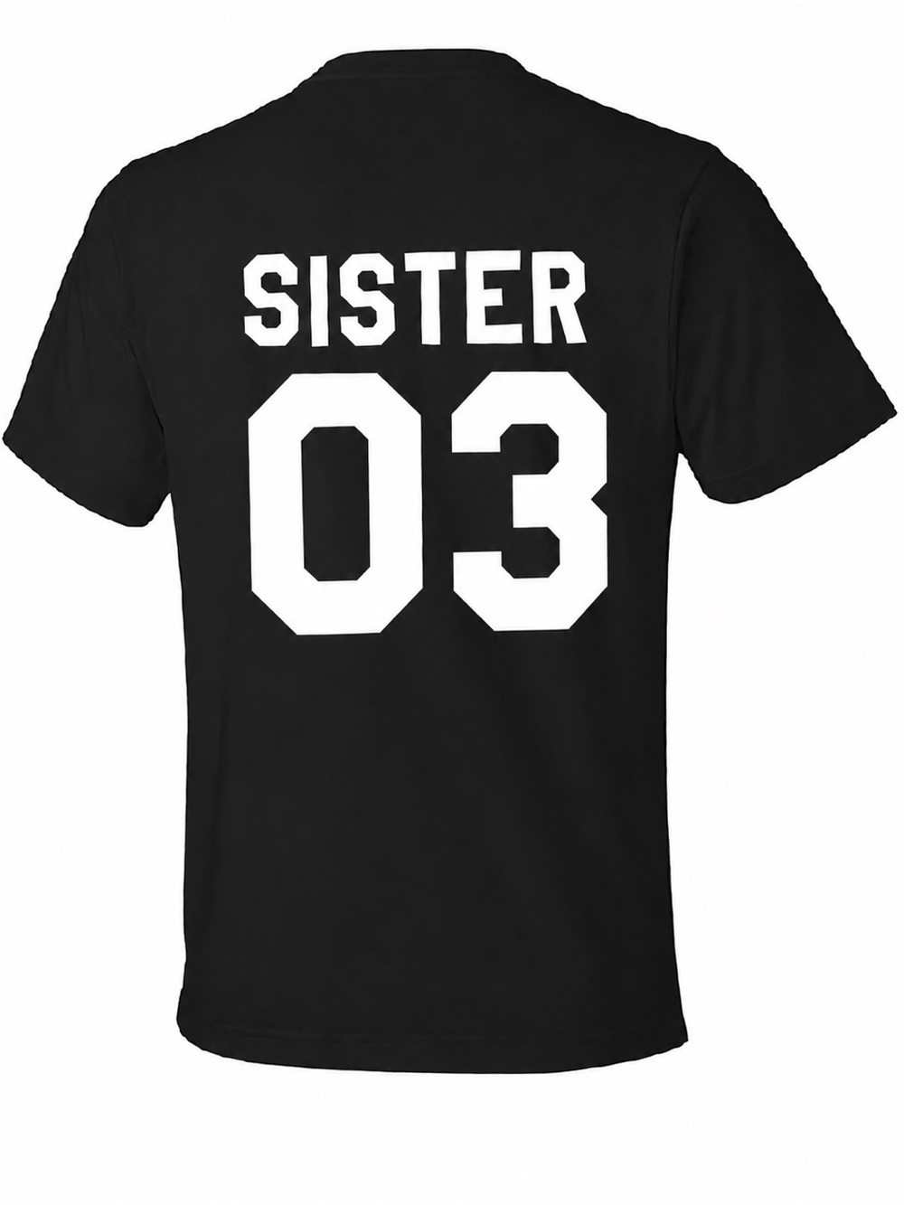Black 'Sister 03' Graphic Tee for women
